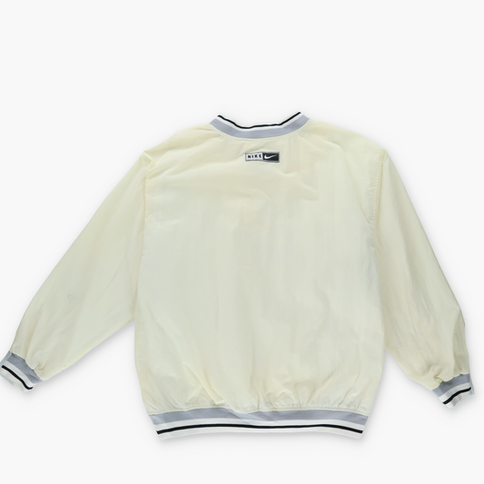 NIKE Large Embroidered 90s Swoosh White Lined Windbreaker Pullover (XL)