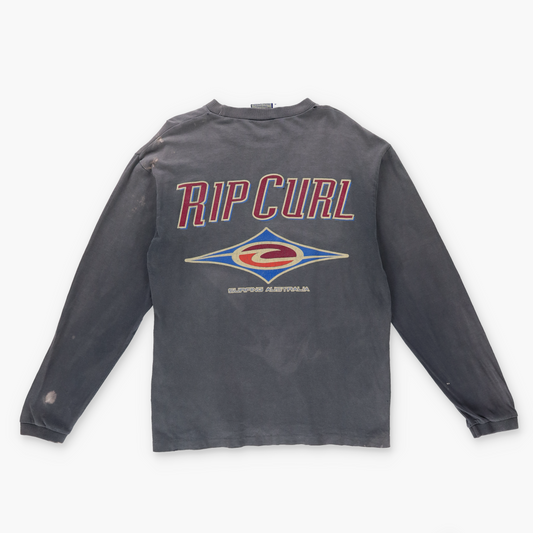 RIPCURL 'AUSTRALIAN Made' Vintage 100% Cotton Single Stitch Surf Long Sleeve T-Shirt (M-L)