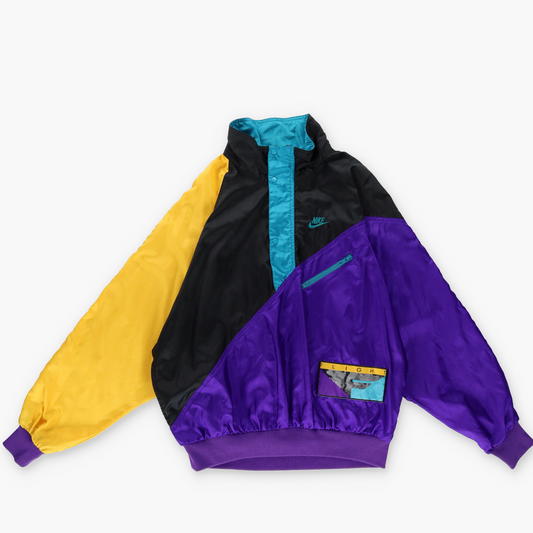 NIKE Flight Vintage 90s 1/4 Zip Colour Block Windbreaker Popover (L-XL)