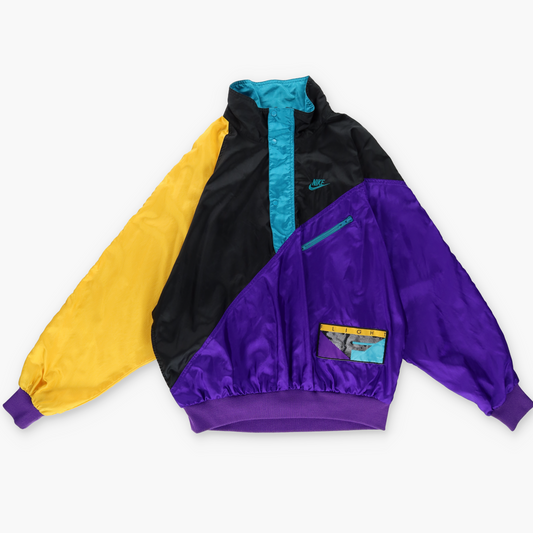 NIKE Flight Vintage 90s 1/4 Zip Colour Block Windbreaker Popover (L)