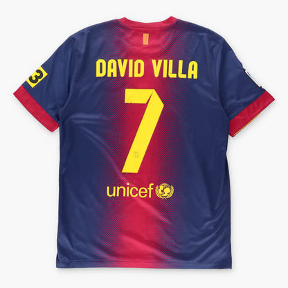 Vintage NIKE FC Barcelona 2012-2013 Home David Villa Navy Soccer Jersey (M)