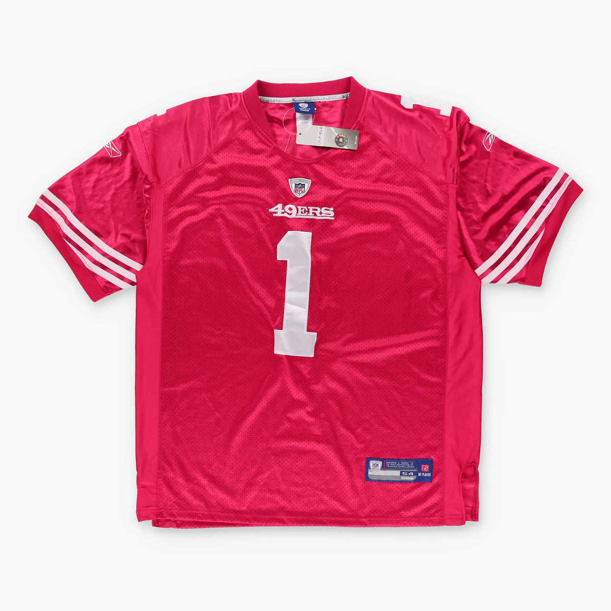 Vintage NFL San Francisco 49ers New With Tags Embroidered #1 Alex Smith Red Jersey (XL)