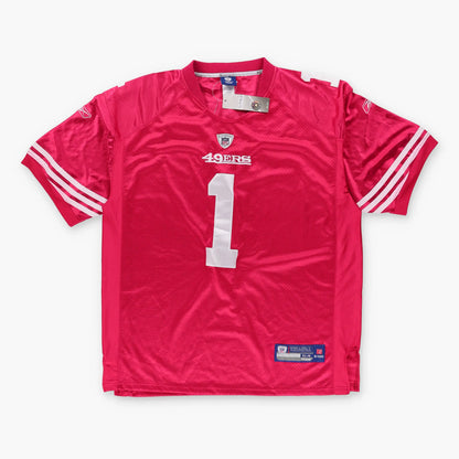 Vintage NFL San Francisco 49ers New With Tags Embroidered #1 Alex Smith Red Jersey (XL)