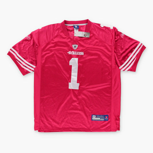Vintage NFL San Francisco 49ers New With Tags Embroidered #1 Alex Smith Red Jersey (XL)