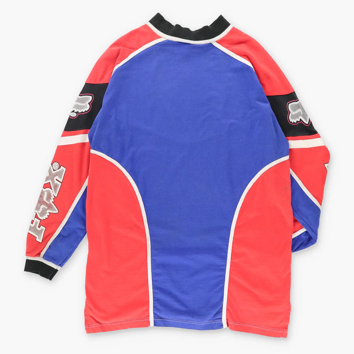 Vintage FOX RACING 90's Bayl Motocross Long Sleeve Orange & Blue T-Shirt (XL)