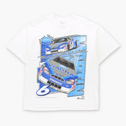 Vintage NASCAR Mark Martin "Viagra Racing Team" White T-Shirt (XL)