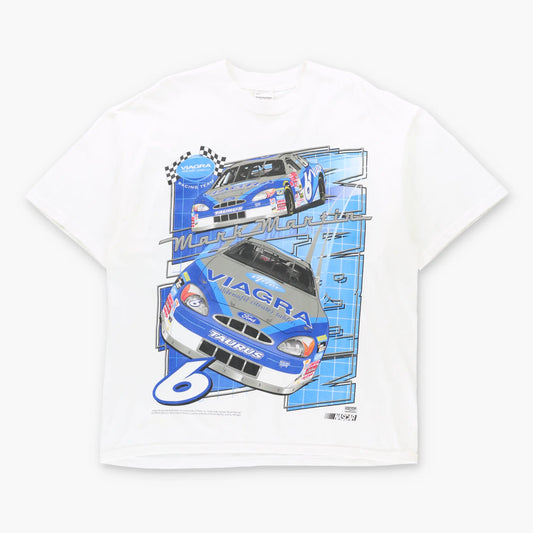 Vintage NASCAR Mark Martin "Viagra Racing Team" White T-Shirt (XL)