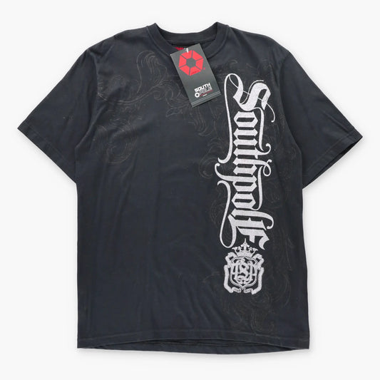 Vintage SOUTHPOLE Black & Silver Glitter Graphic Y2K Tee With Original Tag (L-XL TALL)