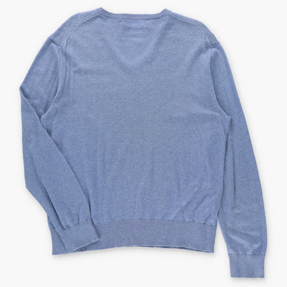Vintage RALPH LAUREN POLO Blue V-Neck Light Sweater (M)