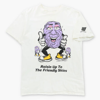 Vintage United Airlines "Raisin Up To The Friendly Skies" Single Stitch California Raisins Tee (L-XL)