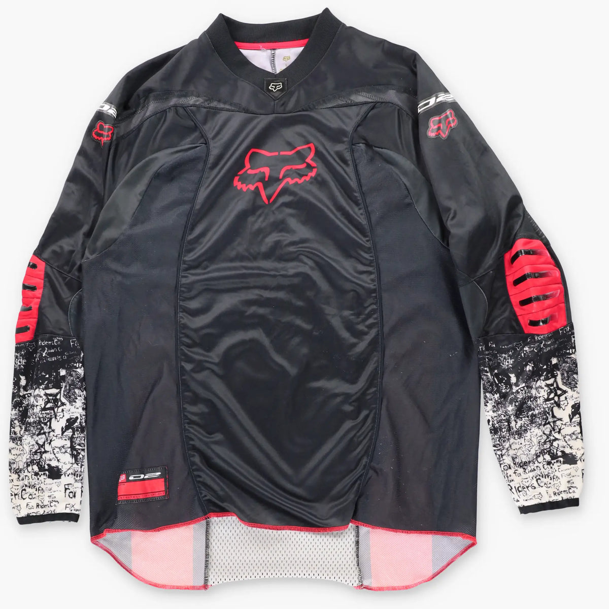 FOX RACING Black & Red Mesh Motocross Dirt Bike Jersey (L)
