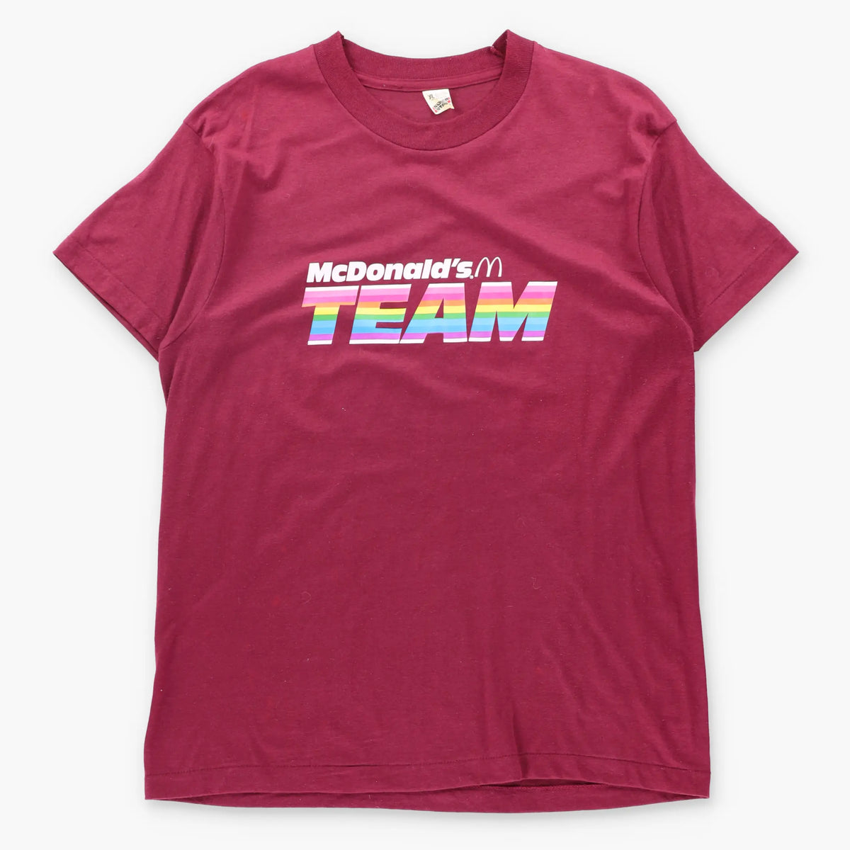 Vintage 80s "McDonald's TEAM" Maroon Single Stitch USA Made T-Shirt (L)