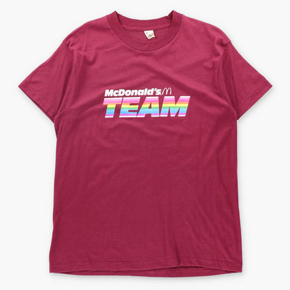 Vintage 80s "McDonald's TEAM" Maroon Single Stitch USA Made T-Shirt (L)