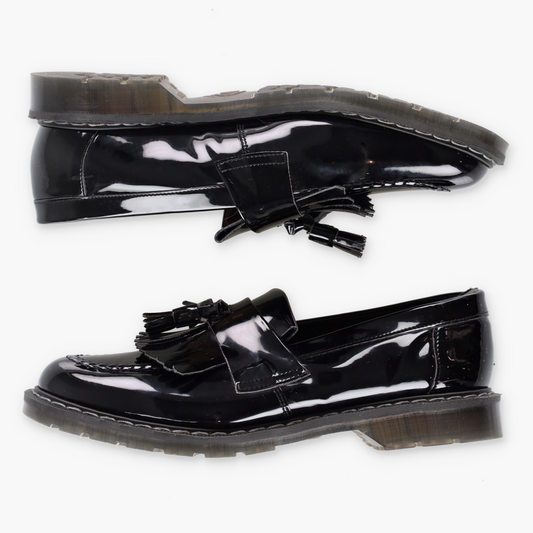 SOLOVAIR Black Patent Tassel Loafers England Made (9)