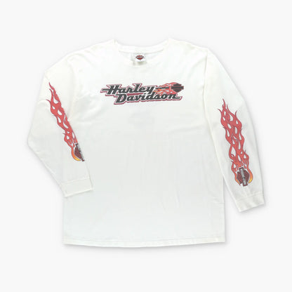 HARLEY DAVIDSON Richmond Virginia USA Made Flame Graphic Long Sleeve Tee (XXL)