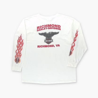 HARLEY DAVIDSON Richmond Virginia USA Made Flame Graphic Long Sleeve Tee (XXL)