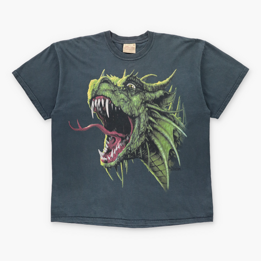 Vintage 2000s THE MOUNTAIN Roaring Dragon Dark Grey Tee (XL) Vintage Sole Melbourne