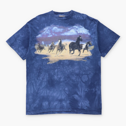 Vintage 1999 THE MOUNTAIN Wild Horses Blue Tie Dye T-Shirt (XL TALL) Vintage Sole Melbourne