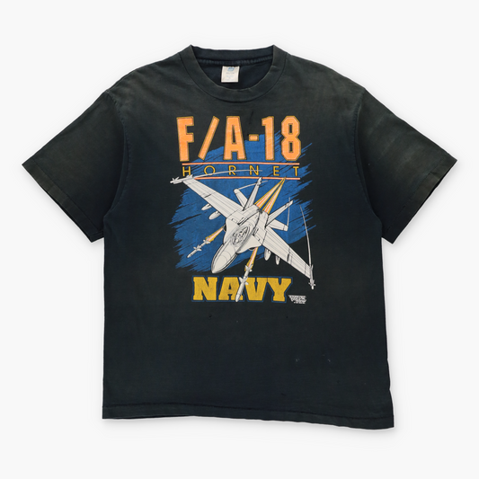 Vintage 1991 Black & Neon F/A-18 Hornet Fighter Jet Single Stitch Tee USA Made (L-XL) Vintage Sole Melbourne