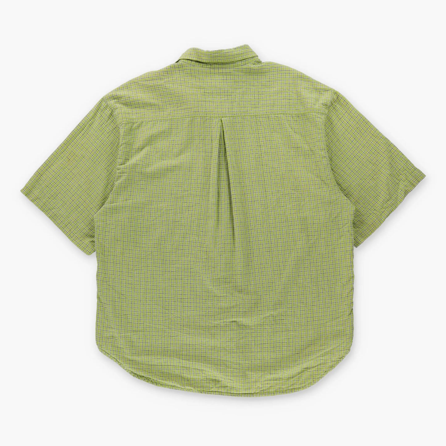 Vintage QUIKSILVER Light Green Plaid Short Sleeve Button Down Shirt (XL)