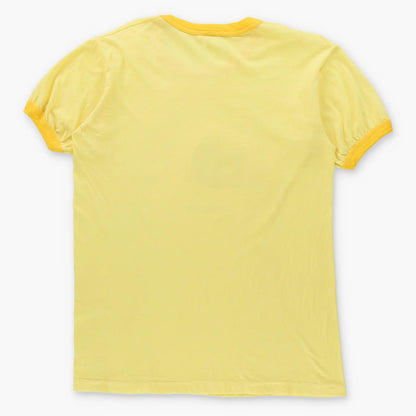 Vintage 1982 Light Yellow & Rainbow Glitter Graphic Florida Ringer Tee (Women's M)