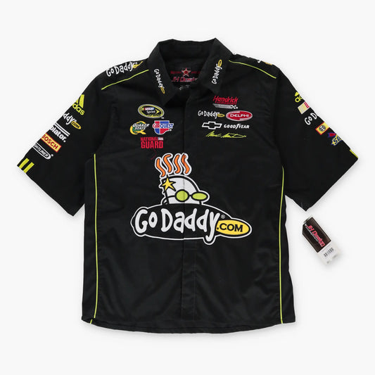Vintage ADIDAS X NASCAR Mark Martin #5 New With Tags GoDaddy Embroidered Racing Shirt (L)