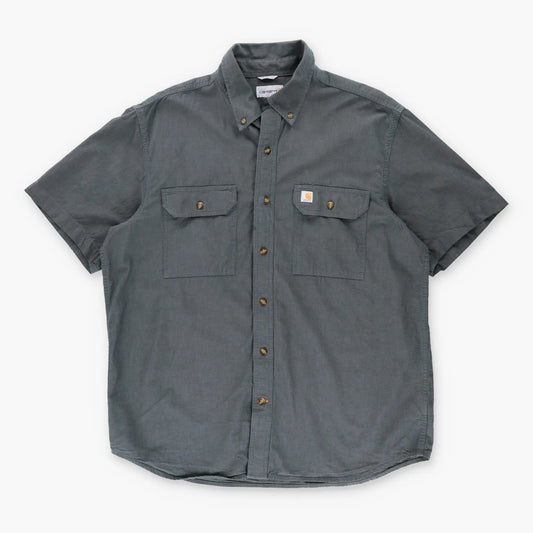 Vintage CARHARTT 'Original Fit' 104369 BKC Pocket Grey Workwear Shirt (L)