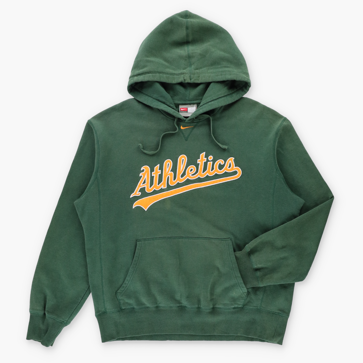 Vintage NIKE Team Oakland Athletics MLB Centre Swoosh Green Hoodie Sweatshirt (L) Vintage Sole Melbourne