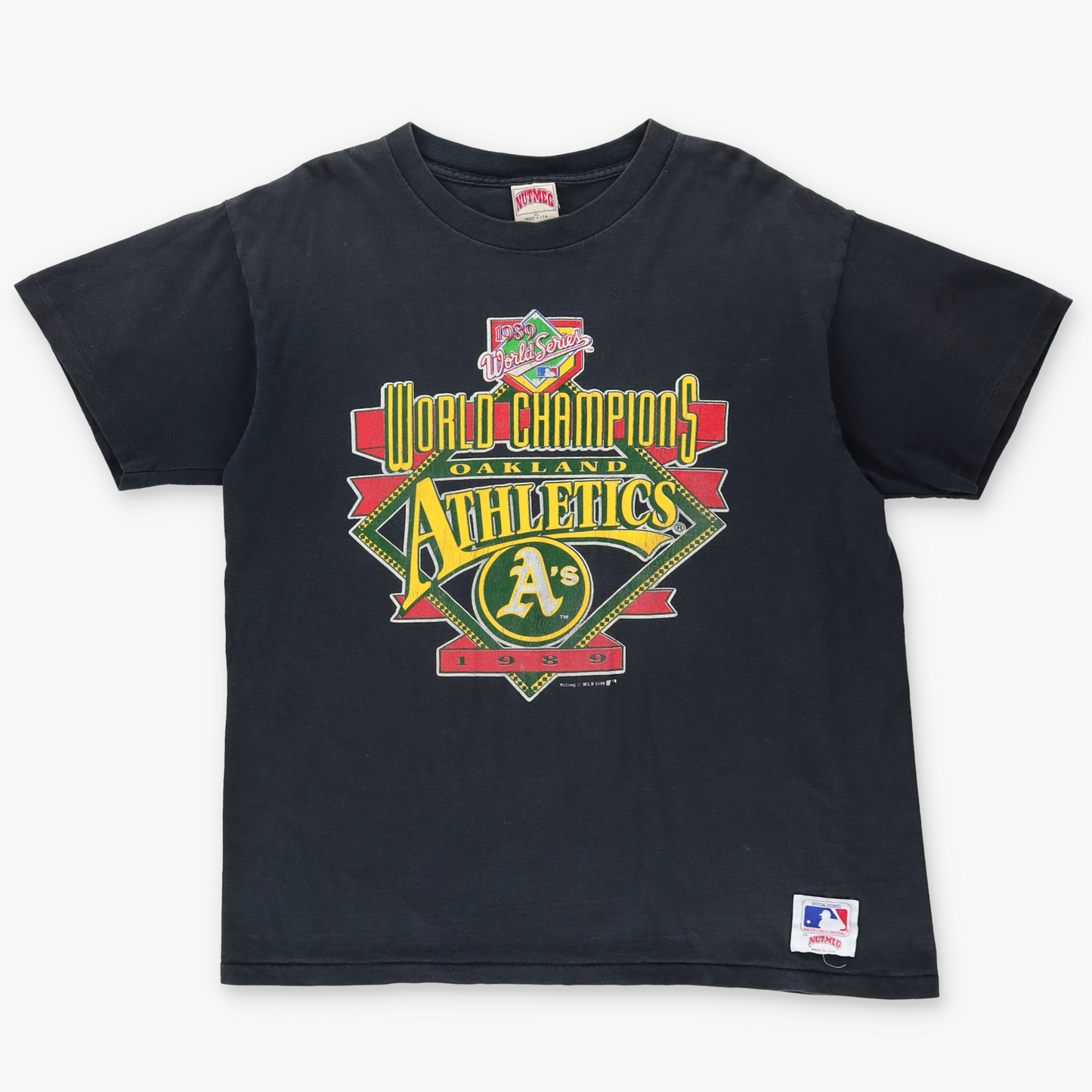 1989 OAKLAND ATHLETICS World Series MLB USA Made Baseball Tee (XL)