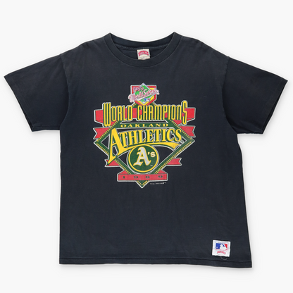 1989 OAKLAND ATHLETICS World Series MLB USA Made Baseball Tee (XL)