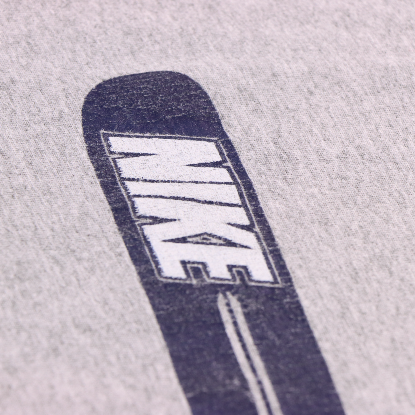 NIKE Spell Out Swoosh Double Logo Grey & Navy Tee (XXL)