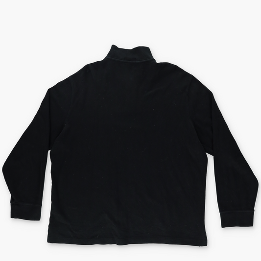 RALPH LAUREN POLO 'Estate Rib' Embroidered Blue &Black Logo 1/4 Zip Knit Sweater (XL)