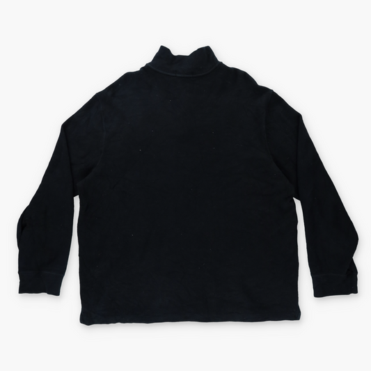 RALPH LAUREN POLO Brown Embroidered Logo Black 1/4 Zip Knit Sweater (XXL)