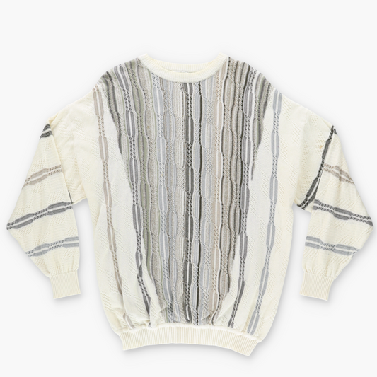 ST CROIX SHOP Coogi Style Cream Knit USA Made Sweater (L)