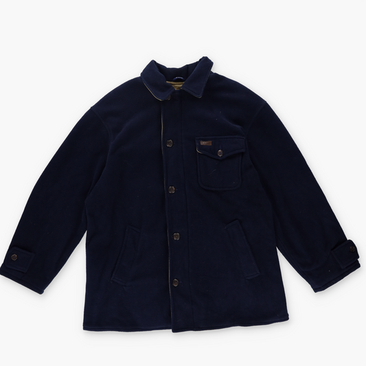 RALPH LAUREN POLO Full Zip/Button Navy Fleece USA Made Coat (M-L)