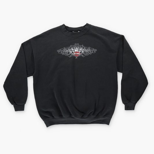 HARLEY DAVIDSON 2001 'Super Bikes' Double Sided USA Made Black Sweatshirt (XL)