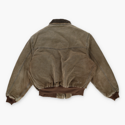 CARHARTT J14 Vintage 'Santa Fe' Quilt Lined Khaki Brown Zip-Up Jacket (L)