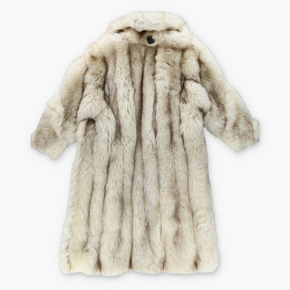 EDWARD GLASSER CHICAGO Vintage Real Fox Fur Clasp Close Long Coat (M)