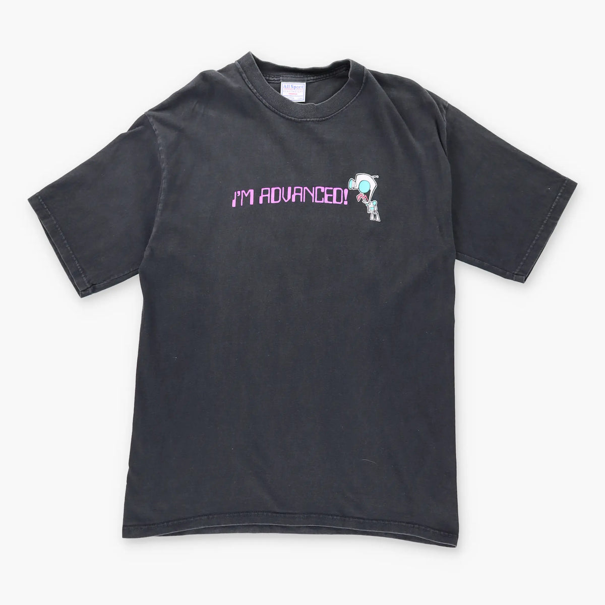 Vintage INVADER ZIM Y2K Nickelodeon 'I'm Advanced' Sci-Fi Black T-Shirt (L)