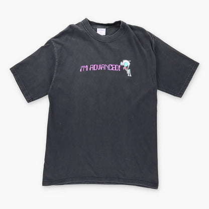 Vintage INVADER ZIM Y2K Nickelodeon 'I'm Advanced' Sci-Fi Black T-Shirt (L)
