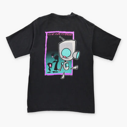 Vintage INVADER ZIM Y2K Nickelodeon 'I'm Advanced' Sci-Fi Black T-Shirt (L)