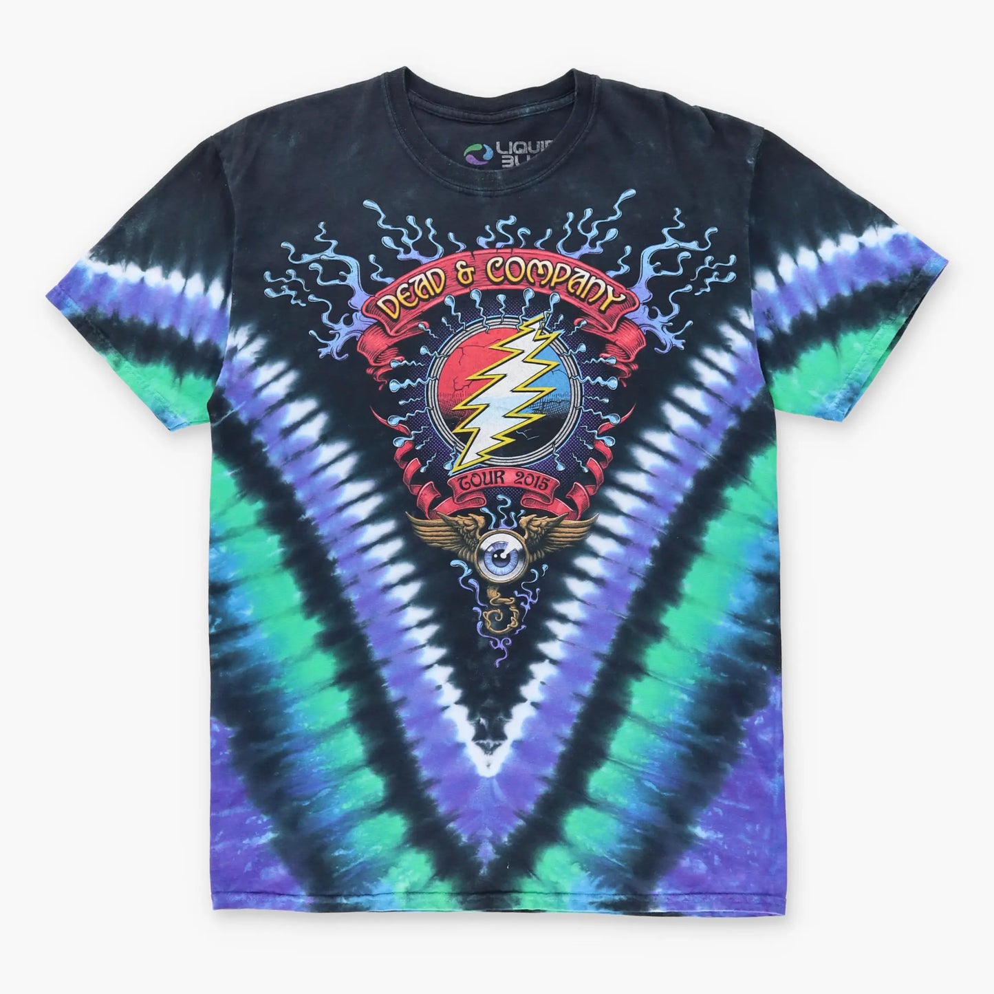 Vintage LIQUID BLUE Dead & Company Tour Eye Tie Dye Music T-Shirt (L)