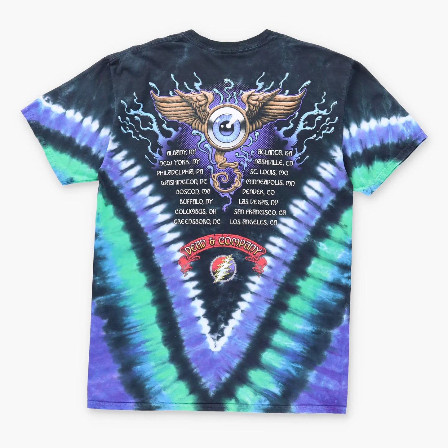 Vintage LIQUID BLUE Dead & Company Tour Eye Tie Dye Music T-Shirt (L)