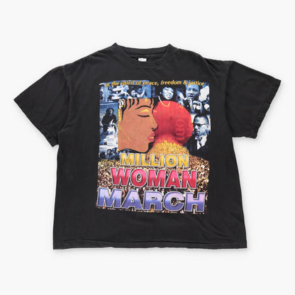 Vintage 1997 Million Women March Protest Single Stitch Black T-Shirt (XL)