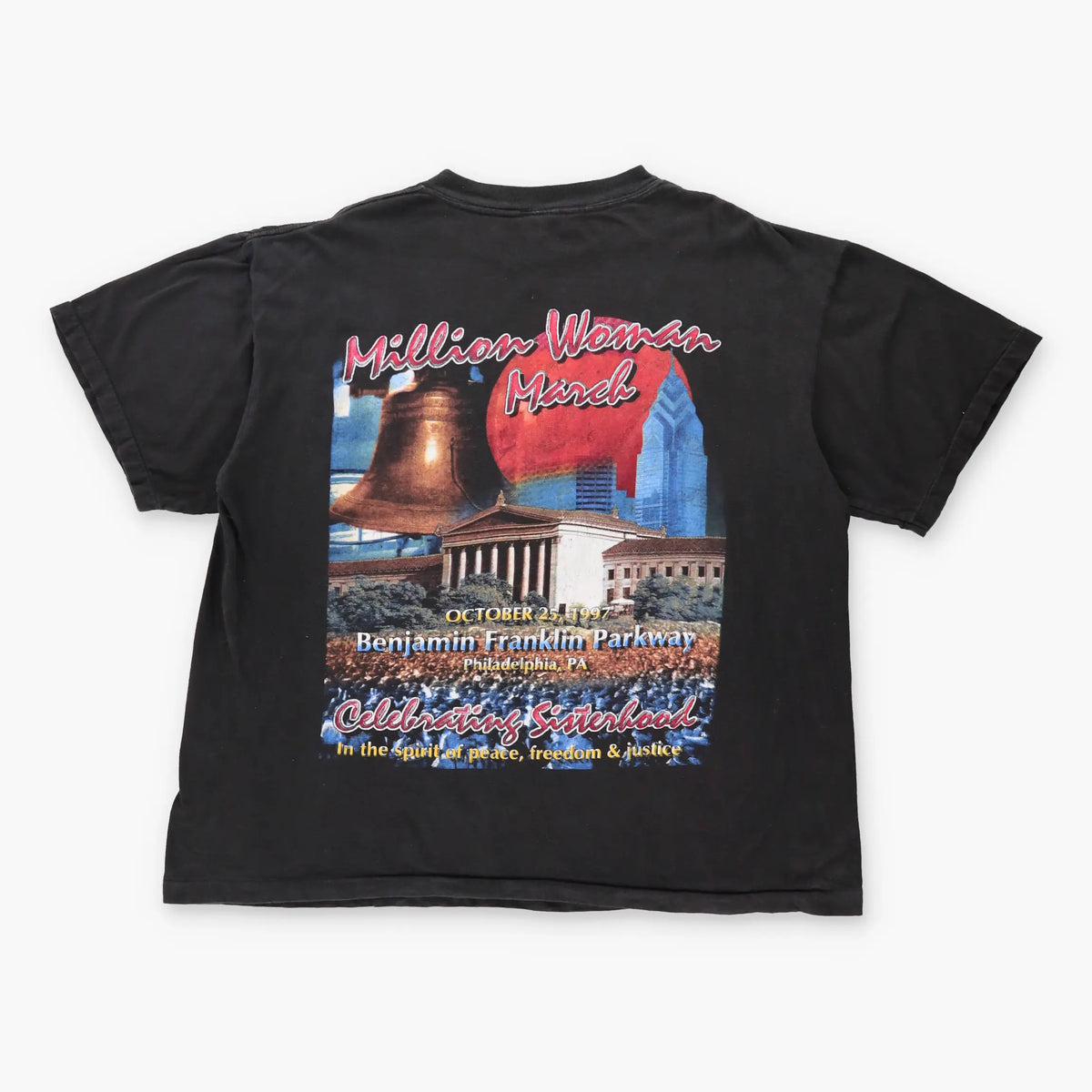 Vintage 1997 Million Women March Protest Single Stitch Black T-Shirt (XL)