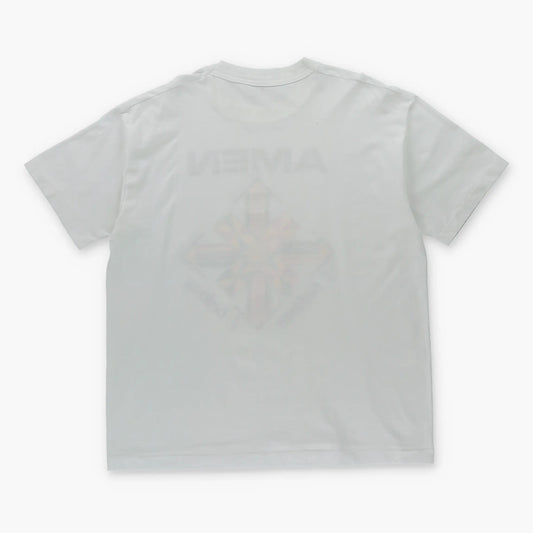 Vintage AMEN Foundation Christian Cross Single Stitch White & Yellow T-Shirt (XL)