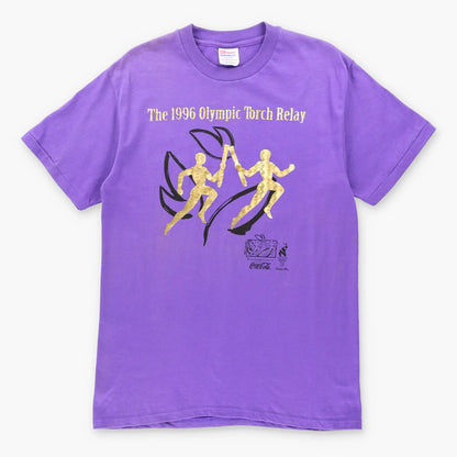 1966 Vintage OLYMPIC Torch Relay Purple & Gold Athletics T-Shirt (M)