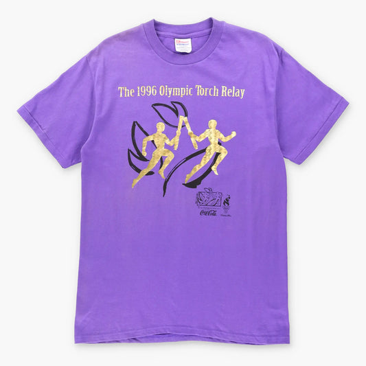1966 Vintage OLYMPIC Torch Relay Purple & Gold Athletics T-Shirt (M)