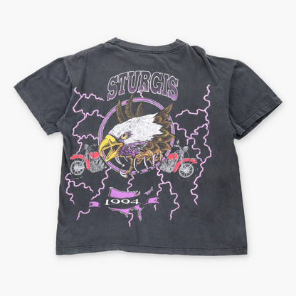 Vintage 1994 STURGIS American Thunder Eagle Motorcycle Faded T-Shirt (XL)