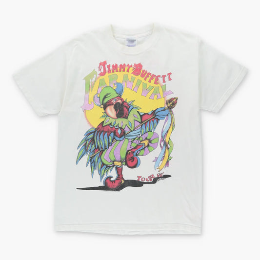 Vintage JIMMY BUFFETT 1996 Parrot Jester White Tour Music T-Shirt (L)